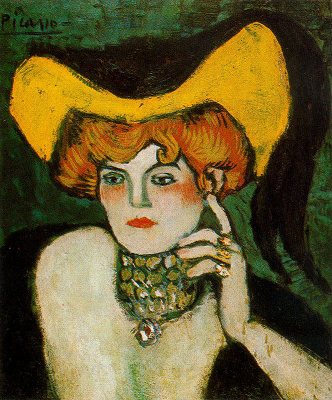 Picasso Woman with necklace of gems 1901